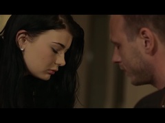 Beauté, Bondage, Brunette brune, Couple, Tir de sperme, Mamelons, Chatte, Voyeur