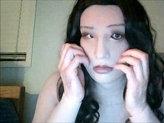 Wearing mask, silicone boobs, silicone bodysuit