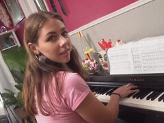 18 ans, Nana, Gros seins, Sucer une bite, Brunette brune, Queue, Pov, Adolescente