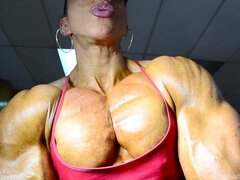 Africain, Américain, Européenne, Femelle, Muscle, Nue