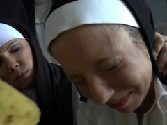 Domina Nun Dildo Asshole