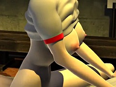 3d, アナル, 中出し