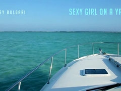 Sexy girl on a yacht