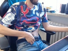 Enthousiasteling, Grote lul, Huisgemaakt, Aftrekken, Masturbatie, Spier