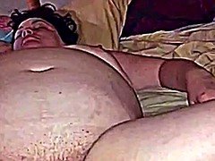 foreplay rubbing bbw wife's belly and fat pussy