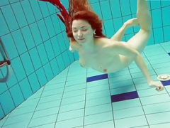 Bushy ginger Polish teen underwater
