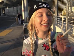 Rubia, Mamada, Papá, Novia, Jeans, Orgasmo, Fumando, Tetas