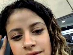 Chica, Latina, Masturbación, Bragas, Coño, Tetas, Juguetes, Mojado