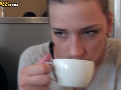 Real public sex with a stunning brunette