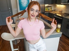 Cul, Sucer une bite, Mignonne, Domination, Hard, Pigtail, Rousse roux, Adolescente