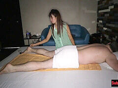 Inexperienced Thai massage by curvy cutie with happy ending