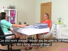 Slim Tanned Blondie Goes Lesbian