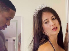 Schwarz, Blasen, Hundestellung, Puppe, Interrassisch, Rasiert, Tätowierung, Titten