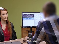 Vorstellungsgespräch, Braunhaarige, Handjob, Geld, Büro, Pov, Muschi, Rotschopf