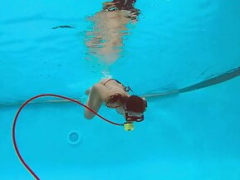 Hungarian adult video star Lana Tanga orgasming underwater