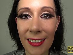 面接, フェラチオ, イギリス人, イく瞬間, 言葉責め, 陵辱, 淫乱熟女, ヤリマン