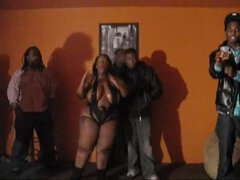 Lewd black BBWs catfight breathtaking adult video