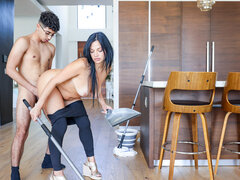 デカパイ, ビッチ, ブロンド, フェラチオ, 女 人男 人, ラティーナ, 剃毛, 三人