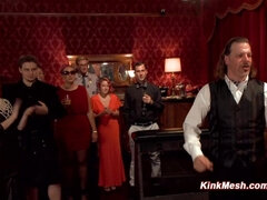 Slave trains newbie to serve cock