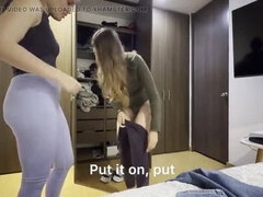 Leie, Bekleidet, Frau, Sporthalle, Hd, Lesbisch, Erotischer film, Elasthan