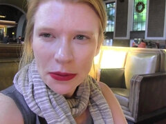 She puts on her gloves and starts the pussy show