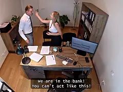 Beauté, Tromperie, Couple, Femme au foyer, Nue, Bureau, Criant, Épouse