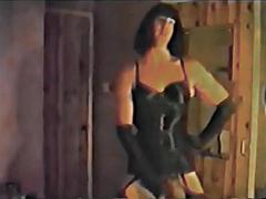 Britannique, Travestis, Tir de sperme, Fétiche, Homosexuelle, Lingerie, Satin, Rétro ancien