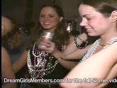 Naked party, outdoor, mardi gras flash