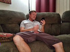 Stepbrother finds nerdy sisters phone and cums on her naked - video