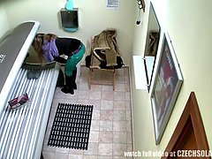 Amateur, Tchèque, Poilue, Chatte, Réalité, Solarium, Solo, Espionne