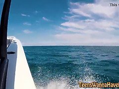 Face cum teenie bang boat