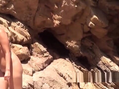 Tussi, Strand, Schönheit, Vollbusig, Kehlenfick, Muschi, Jungendliche (18+), Spanner