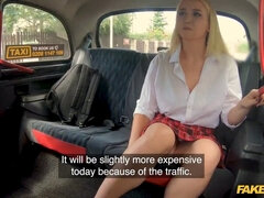 Vera Jarw gets a big cock in her tight pussy in fake taxi ride