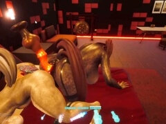 Dreidimensional, Doppelpenetration, Monster, Muskel, Orgasmus, Weibliche ejakulation, Flotter dreier, Spielzeuge