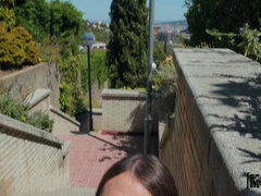 茶髪の, チン, ヨーロピアン, アウトドア, ピアス, 公共, オマンコ, 靴下