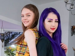 69 negenenzestig, Grote kont, Pijpbeurt, 1 man 2 vrouwen, Geschoren, Tatoeage, Tiener, Trio