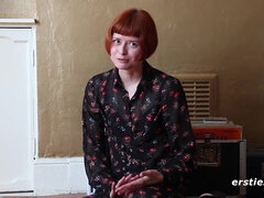 Hottie Redhead Films Her First Solo Video - German tattooed babe with small tits