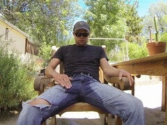 Enthousiasteling, Amerikaans, Grote lul, Mollig, Homo, Masturbatie, Spier, Buiten