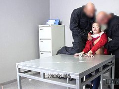 Pijpbeurt, Bruinharig, Lul, Politie, Pools, Zuigen, Tiener, Trio