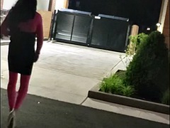 Sucer une bite, Travestis, Masturbation, De plein air, Public, Transsexuelle, Solo, Suçant