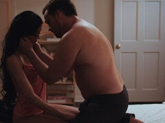 Schlafzimmer, Grosser arsch, Grosser schwanz, Grosse titten, Blasen, Braunhaarige, Hundestellung, Dürr