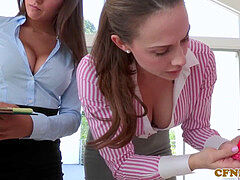 trendy cfnm female dominance rode doggystyle in trio