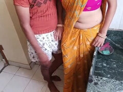 デカ尻, フェラチオ, カップル, 娘, 巨大, キッチン, 乳首, ティーン