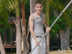 デカ尻, カップル, 顔射, キッチン, オナニー, 淫乱熟女, 濡れ, 妻