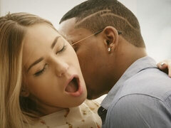 Spicy white teen roughly penetrated by a huge black dick