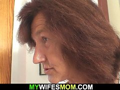 Very old mom in law rides her husband's cock