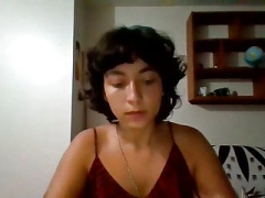 Gorgeous Brazilian Ayca licks her nipples on crappy cam
