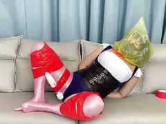 アジア人, 緊縛, ボンデージ, レザー, ナイロン, ゴムタイツ, ストッキング, バイブレーター
