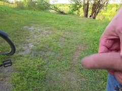 Besamung, Gehörnter ehemann, Handjob, Hd, Wichsen, Im freien, Titten, Spanner