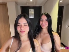 Chica, Mamada, Semen en la boca, Hd, Casero, Adolescente, Apretado, Gemelos